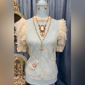 Elegant Cream Lace Blouse